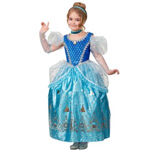 Карнавальный костюм Принцесса Золушка в голубом платье, рост 134 см Батик фото 1