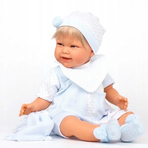Кукла-младенец Мартин в голубом 52 см говорящая