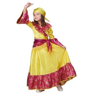 Карнавальный костюм Цыганка в желтом наряде