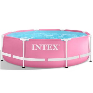 Каркасный бассейн 28292 Intex Metal Frame 244*76 см, розовый, фильтр-насос INTEX фото 7