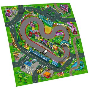 Игровой коврик Гоночная трасса с машинкой и дорожными знаками 70*80 см DICKIE TOYS фото 1