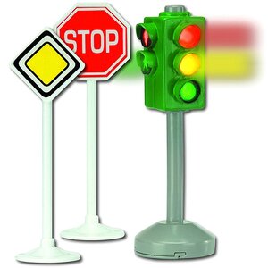 Набор Светофор и Дорожные знаки 12 см 3 шт свет DICKIE TOYS фото 1