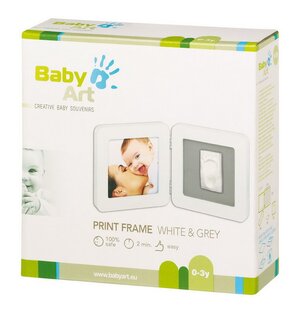 Рамочка двойная с отпечатком Модерн, белая, серая подложка, 35*17 см Baby Art фото 3