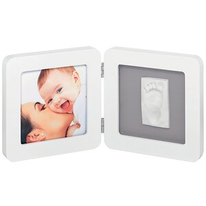 Рамочка двойная с отпечатком Модерн, белая, серая подложка, 35*17 см Baby Art фото 1