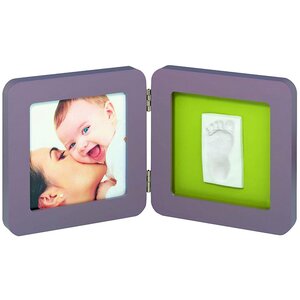Рамочка двойная с отпечатком Модерн, серая, цветная подложка, 35*17 см Baby Art фото 1