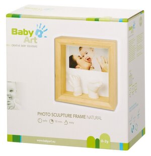 Рамочка Baby Art с объемными слепками и фото Sculpture Frame, светлое дерево, 22*22 см Baby Art фото 3