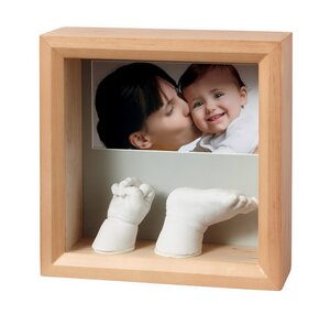 Рамочка Baby Art с объемными слепками и фото Sculpture Frame, светлое дерево, 22*22 см Baby Art фото 1