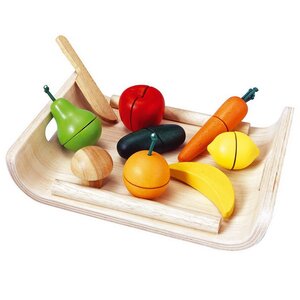 Игровой набор Режем Фрукты и Овощи с разделочной доской, дерево Plan Toys фото 1