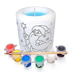 Набор для раскрашивания свечи Дед Мороз 8 см Омский Свечной фото 1