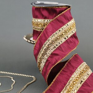 Декоративная лента Morello Cherie: Золотой узор 500*10 см Kaemingk фото 1