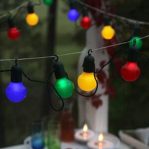 Гирлянда из лампочек Hooky 20 ламп, разноцветные LED, 5.7 м, зеленый ПВХ, IP44 Star Trading фото 1