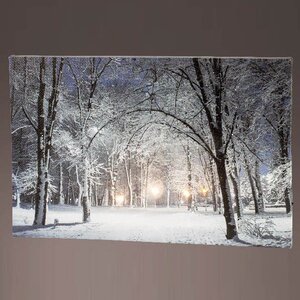 Светодиодная картина Snowfall in Baden 58*38 см, на батарейках Kaemingk фото 1