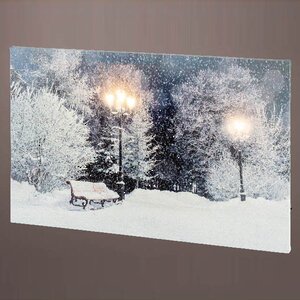 Светодиодная картина Snowing in Flims 58*38 см, на батарейках Kaemingk фото 1
