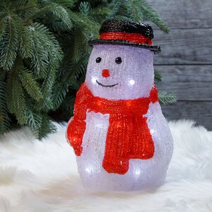 Светящаяся фигура Снеговик Аймо - Snowy Friends 25 см, 20 LED ламп, на батарейках, IP20 Kaemingk фото 1