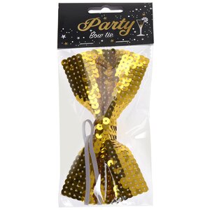 Карнавальный галстук-бабочка Golden Party с пайетками 13*8 см Koopman фото 1