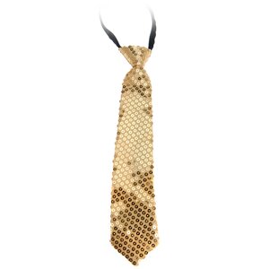 Карнавальный галстук с пайетками Party Tonight 32 см, золотой Koopman фото 1