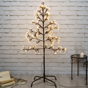 Светодиодное дерево Lausanne Black 108 см, 230 экстра теплых белых LED ламп с мерцанием, IP44 Kaemingk фото 1