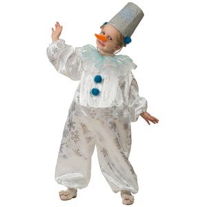 Карнавальный костюм Снеговичок Снежок, рост 128 см Батик фото 1