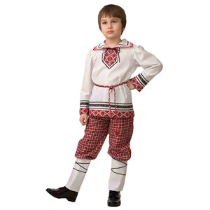 Карнавальный костюм Национальный для мальчика, красно-белый, рост 116 см Батик фото 1
