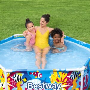 Детский каркасный бассейн с навесом Морская Вечеринка 183*51 см Bestway фото 2
