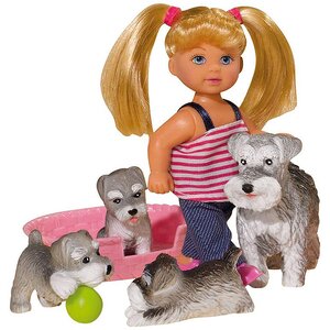 Кукла Еви с серыми собачками 12 см Simba фото 1