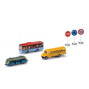 Игровой набор городского транспорта с дорожными знаками, 6 предметов, 1:87 SIKU фото 1