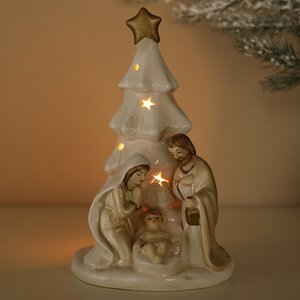Керамический подсвечник Рождение Иисуса: Сказочная ночь в Вифлееме 18 см EDG фото 1