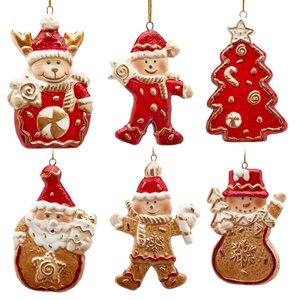 Набор елочных игрушек Пряничные Забавы - Christmas Tarte Normande 9 см, 6 шт, подвеска
