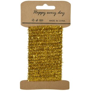 Декоративный шнур-мишура Glamorous Time 6 мм*2 м армированный золотой Kaemingk фото 2