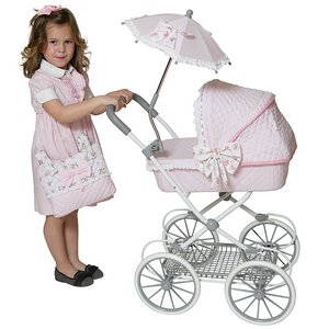 Коляска для куклы Романтик с сумочкой и зонтиком, 81 см, нежно-розовая, уцененный Decuevas Toys фото 2