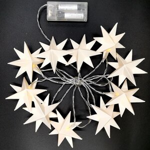 Светодиодная гирлянда Звезда: White Riegel на батарейках, 10 теплых белых LED ламп, прозрачный ПВХ, IP20 Sigro фото 1