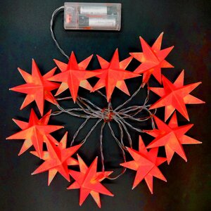 Светодиодная гирлянда Звезда: Red Riegel на батарейках, 10 теплых белых LED ламп, прозрачный ПВХ, IP20 Sigro фото 1