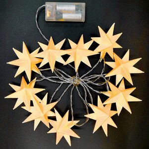 Светодиодная гирлянда Звезда: Yellow Riegel на батарейках, 10 теплых белых LED ламп, прозрачный ПВХ, IP20 Sigro фото 1