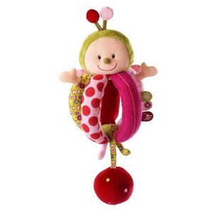 Мягкая игрушка-погремушка Божья коровка Лиза с мячиком, 21*13 см Lilliputiens фото 1