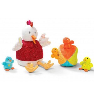 Кукольный театр на руку Курочка Офелия с цыплятами с пальчиковыми куклами Lilliputiens фото 1