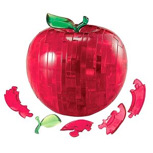 Головоломка 3D Яблоко, красный, 9 см, 44 эл. Crystal Puzzle фото 1