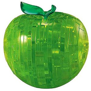 Головоломка 3D Яблоко, зеленый, 9 см, 44 эл. Crystal Puzzle фото 1
