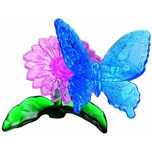 3D пазл Бабочка, голубой, 9 см, 38 эл. Crystal Puzzle фото 1