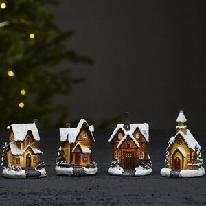 Набор новогодних светящихся домиков Смолвиль, 3 шт, уцененный