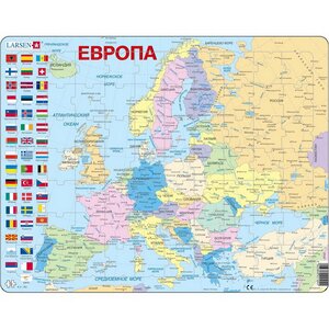Пазл Карты и Континенты -  Европа, 70 элементов, 37*29 см LARSEN фото 1