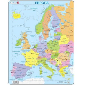 Пазл Карты и Континенты - Политическая карта Европы, 37 элементов, 36*28 см LARSEN фото 1