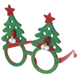 Новогодние очки Стильные Елочки 16 см зеленые Koopman фото 1