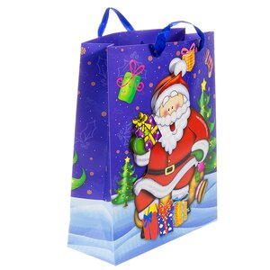 Пакет для подарков 3D "Санта на пороге", бумажный, 32*26*10 см Koopman фото 5