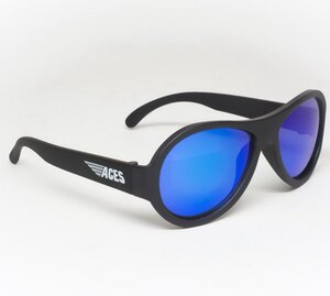 Солнцезащитные очки для подростков Babiators Aces. Спецназ, 6-14 лет, чёрный, cиние линзы Babiators фото 1