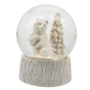 Снежный шар Зимний Лес - Медведь 12 см, на батарейках