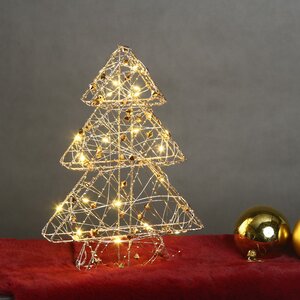 Светящаяся елка Малберри - Golden Diamonds 30 см, 20 теплых белых LED ламп, таймер, на батарейках