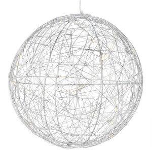 Светодиодный шар Монтелло Сильвер 20 см, 20 теплых белых LED ламп, таймер, на батарейках