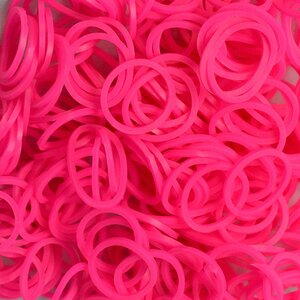 Резиночки для плетения силиконовые, цвет: розовый неоновый Rainbow Loom фото 1
