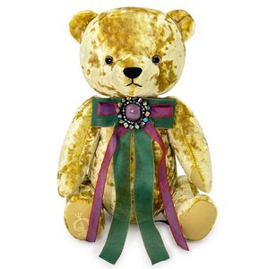 Мягкая игрушка Медведь БернАрт золотой с фиолетовой брошкой 30 см Budi Basa фото 1