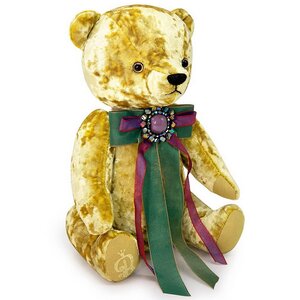 Мягкая игрушка Медведь БернАрт золотой с фиолетовой брошкой 30 см Budi Basa фото 2